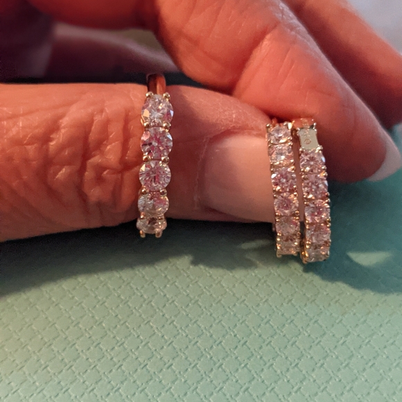 Cz Ring and Earrings Set/ SOLD - Picture 7 of 8